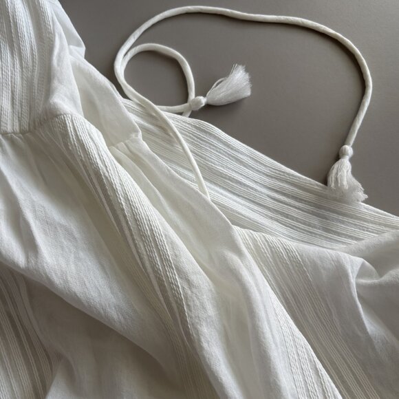 Madewell Sicily Cover-Up Wrap Dress in Eyelet White, Cotton Gauze Sundress, XXS - Picture 8 of 10
